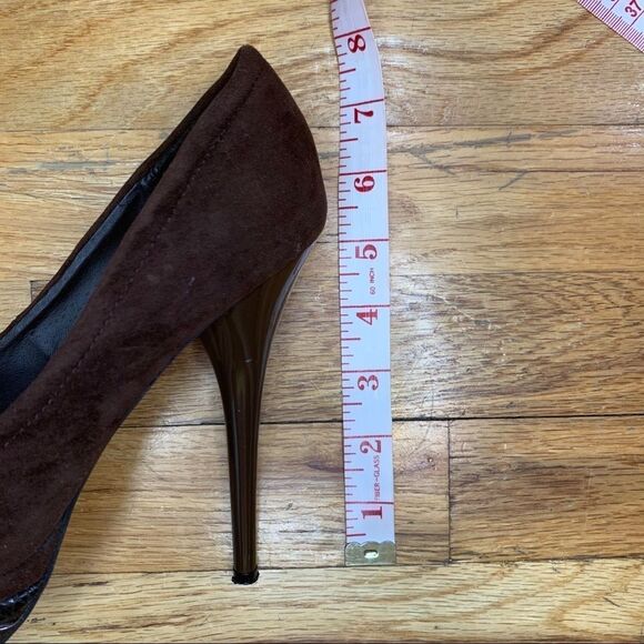 Fusion Brown Suede Platform Heels Size 7.5 - Picture 7 of 8